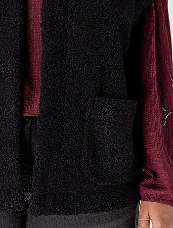 MS MODE Gilet sans manches Veste sans manches Teddy