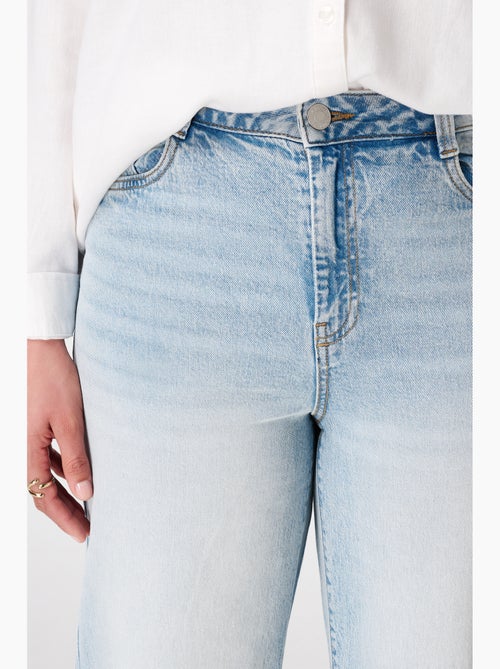 Ms mode jean à jambe large et taille haute - Kiabi