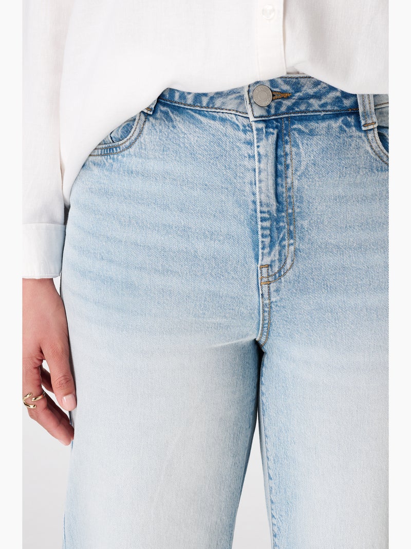Ms mode jean à jambe large et taille haute Bleu denim - Kiabi