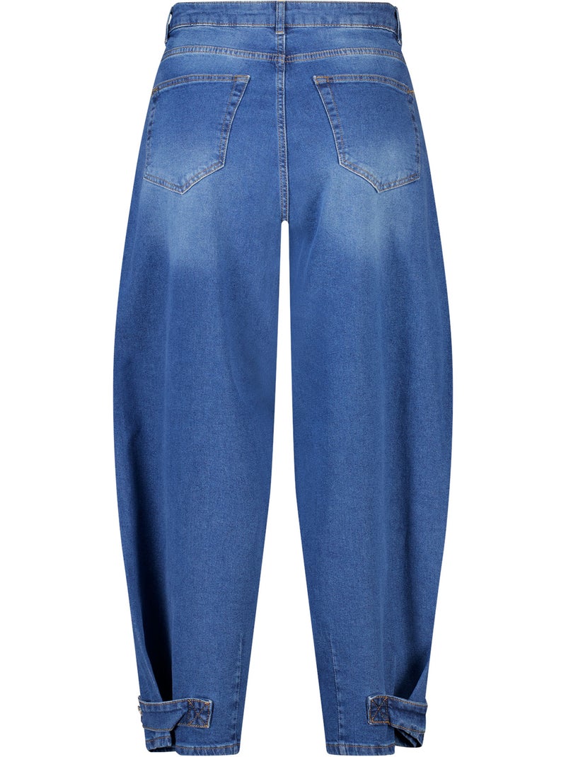 Ms mode jean barrel avec boucles Bleu denim - Kiabi