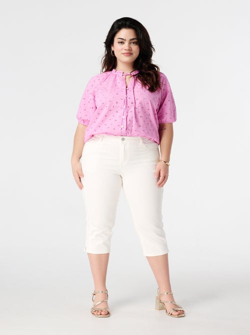 MS MODE Jean Capri avec détail en dentelle - Kiabi