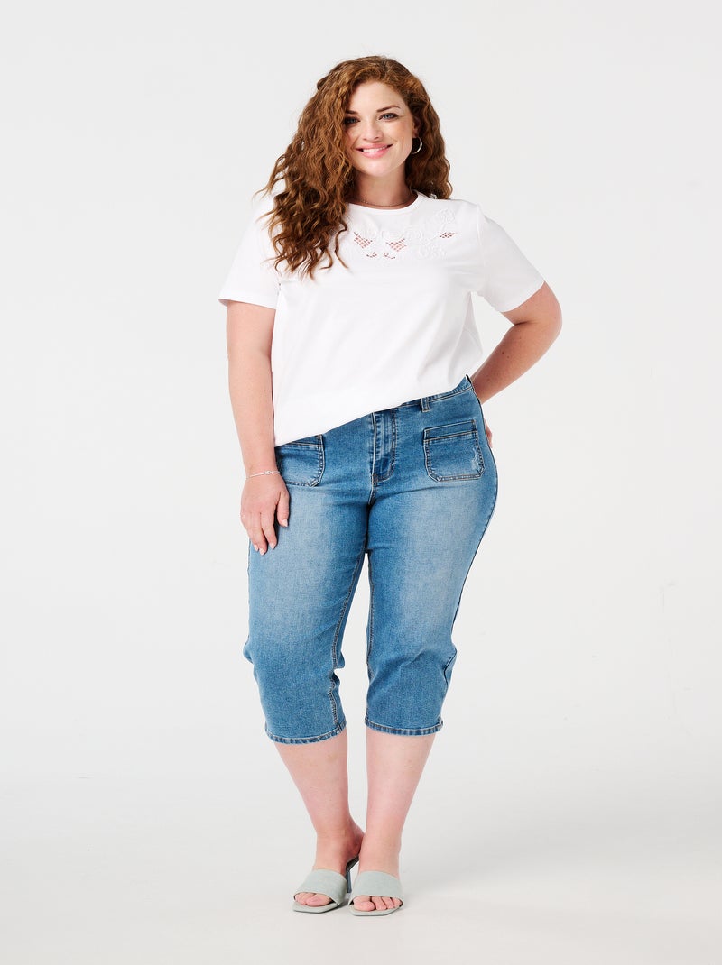 MS MODE Jean Capri jeans Bleu Bleu marine - Kiabi