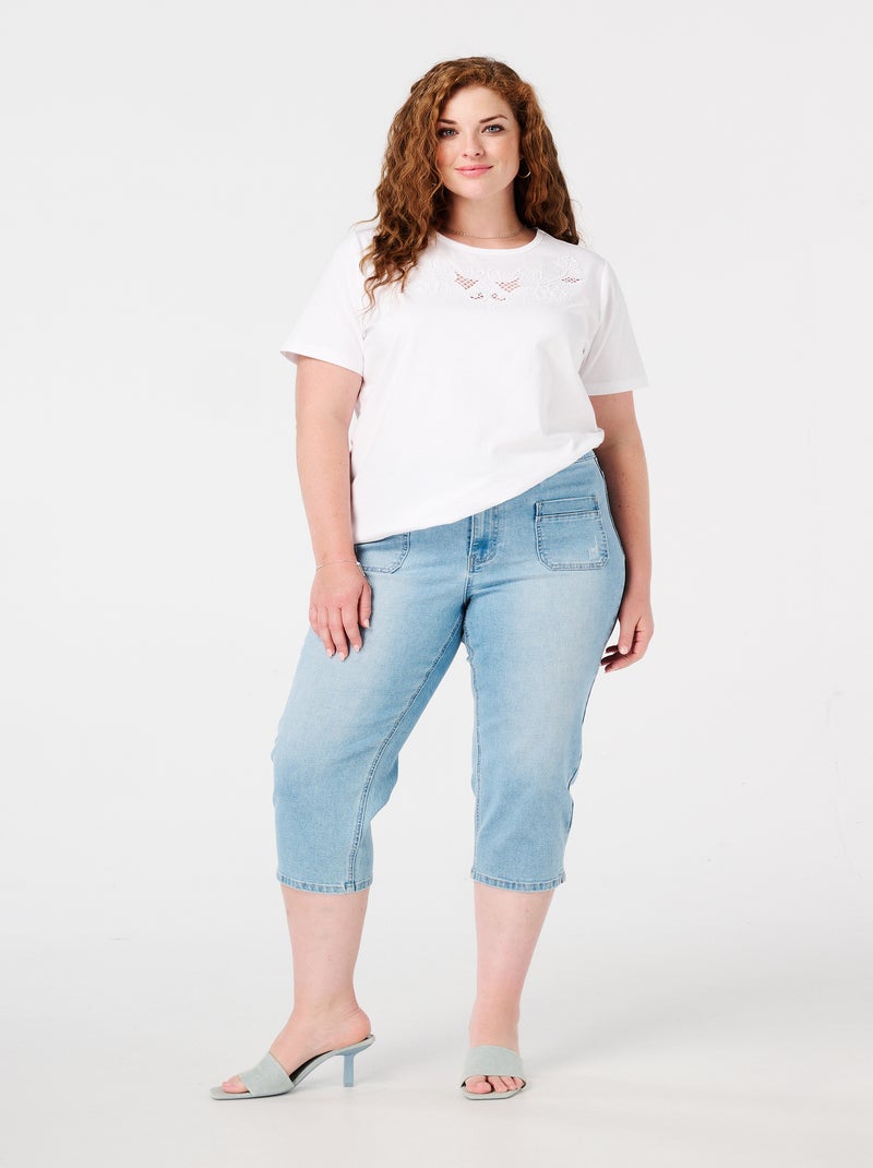 MS MODE Jean Capri jeans Bleu denim - Kiabi