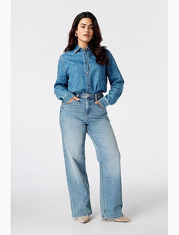 Ms mode jean droit avec clous