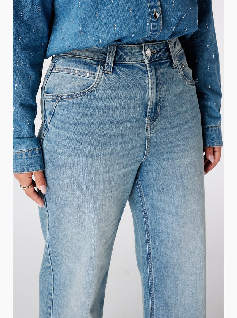 Ms mode jean droit avec clous Bleu denim - Kiabi