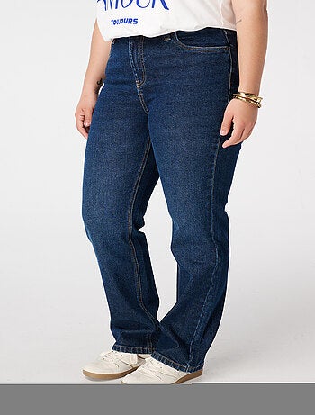 MS MODE Jean Jean à jambe droite et taille moyenne