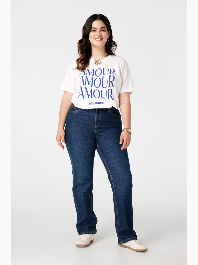 Lee Riders 31 Jean Bleue Droit à Taille Mi-Haute Femme