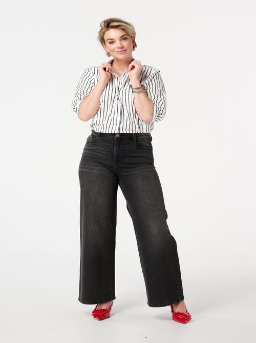MS MODE Jean Jean à jambe large et taille haute - Kiabi