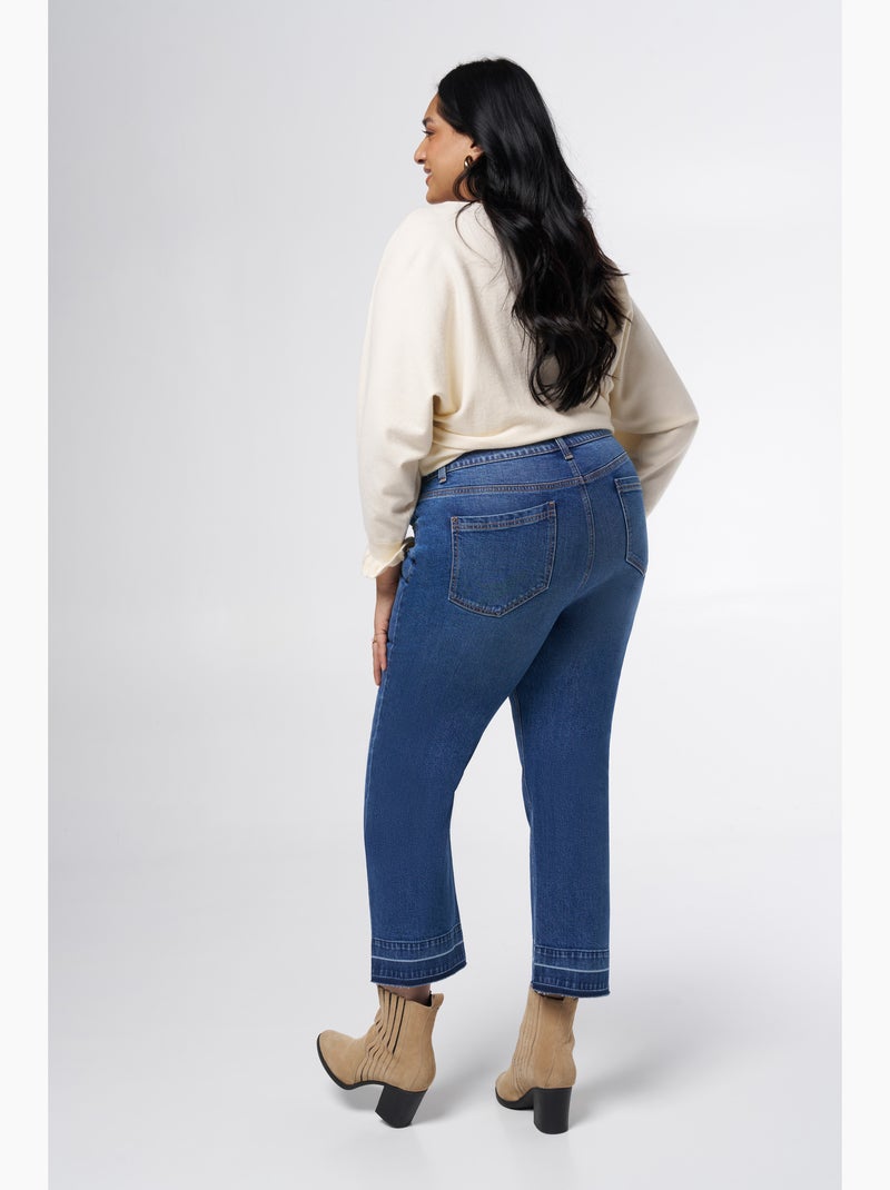 MS MODE Jean Jean cropped droit Bleu roi - Kiabi