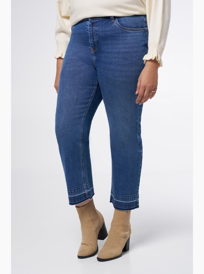 MS MODE Jean Jean cropped droit Bleu roi - Kiabi