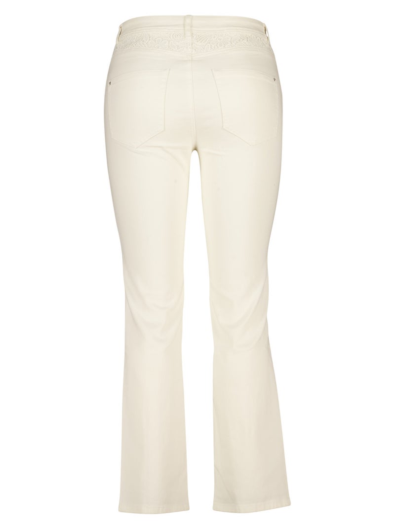 MS MODE Jean Jean droit avec broderie Blanc cassé - Kiabi