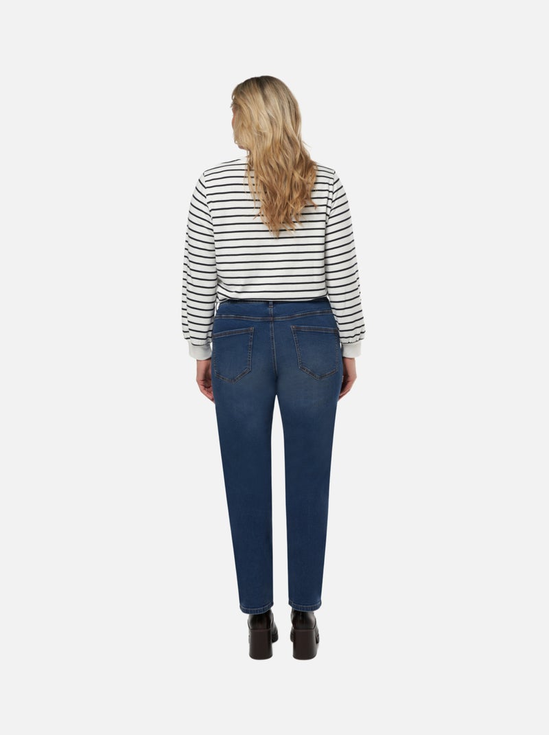 MS MODE Jean Jean droit LILY Bleu denim - Kiabi