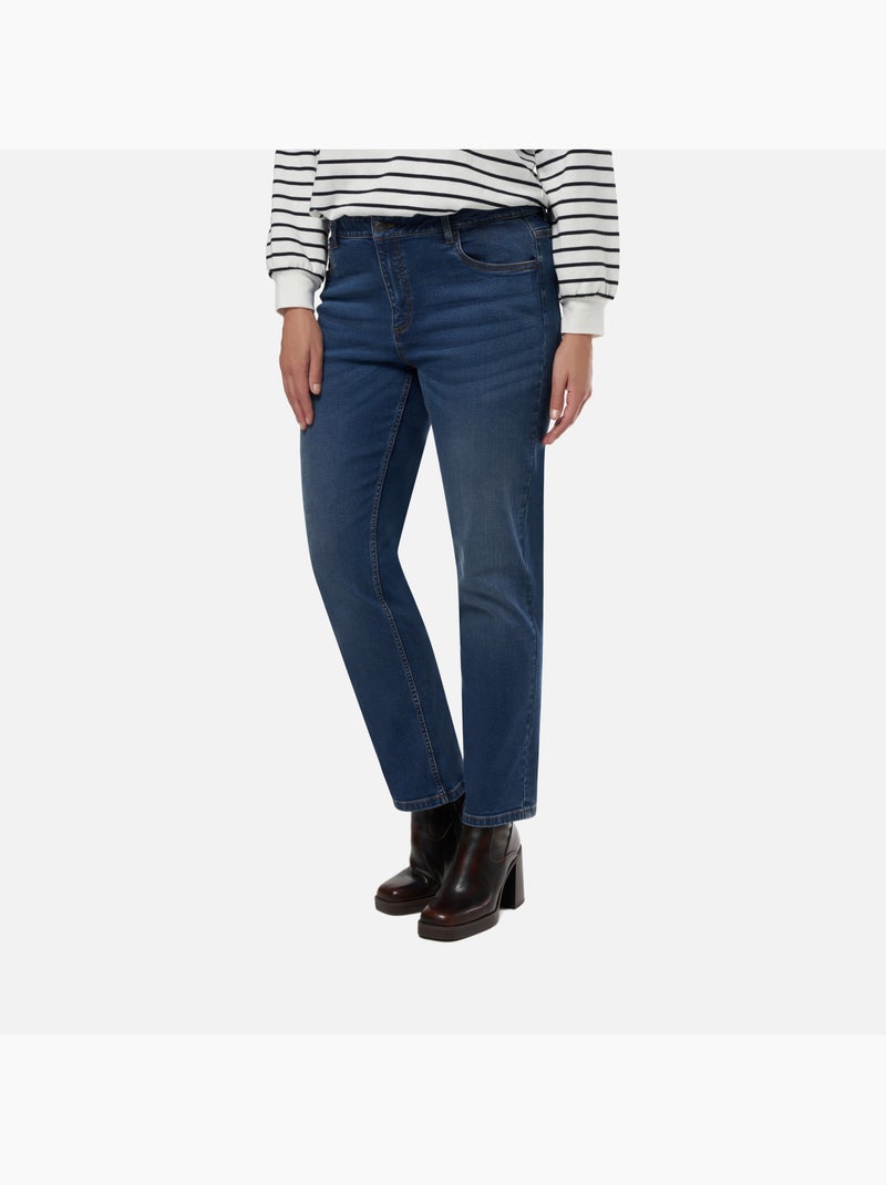 MS MODE Jean Jean droit LILY Bleu denim - Kiabi