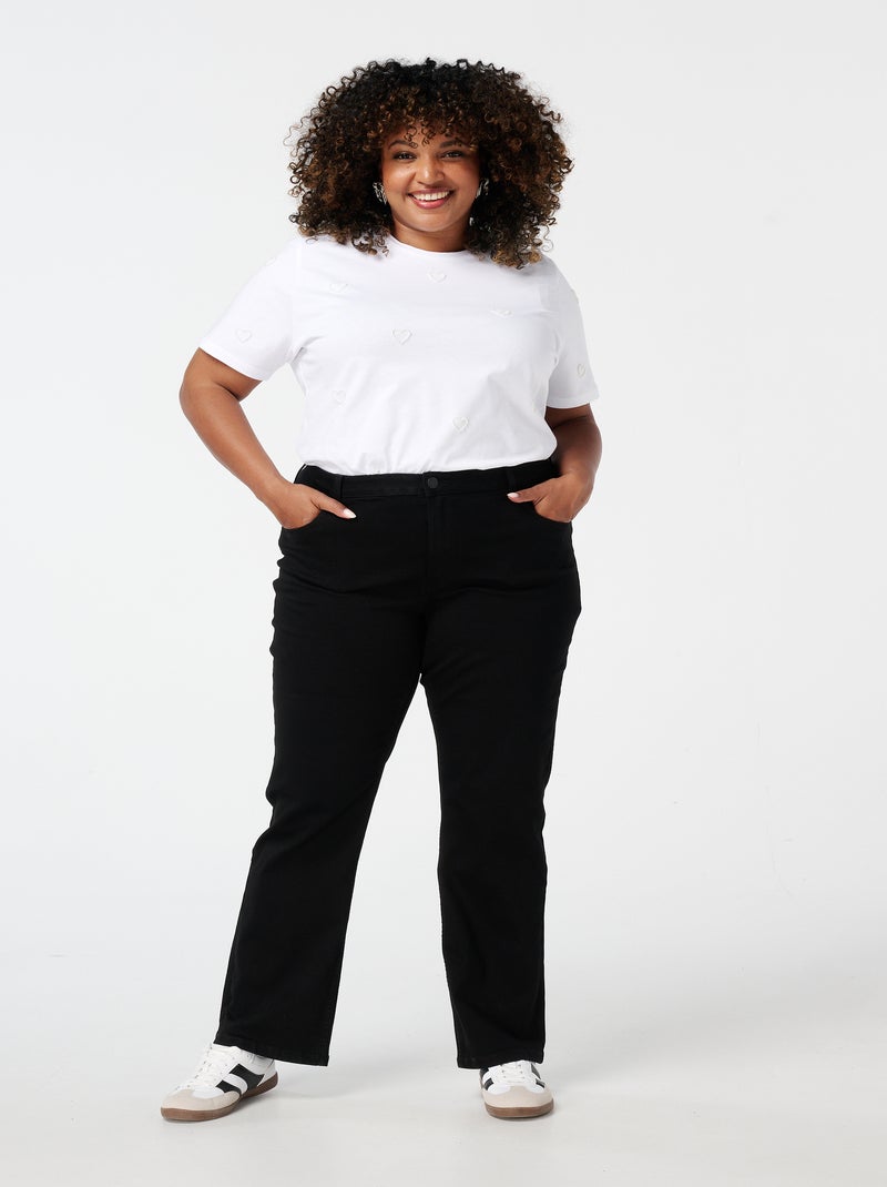 MS MODE Jean Jean droit LILY Noir - Kiabi