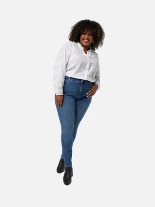 MS MODE Jean Jean skinny à taille haute CHERRY