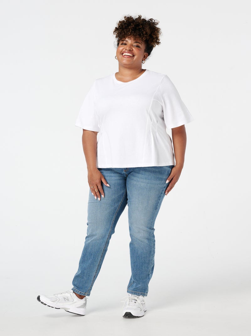 MS MODE Jean Jean skinny taille haute CHERRY Bleu Bleu marine - Kiabi