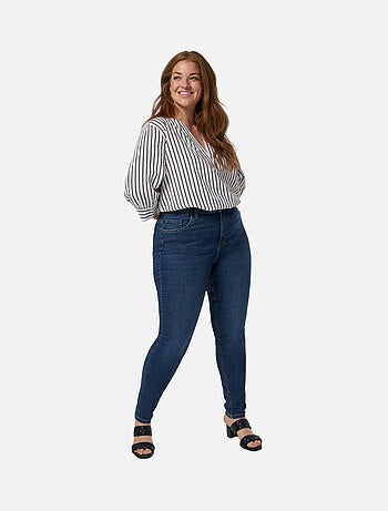 MS MODE Jean Jean skinny taille haute CHERRY