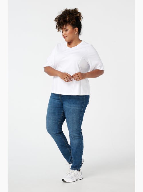 Ms Mode Jean jean skinny taille haute cherry - Kiabi Ms Mode Jean jean skinny taille haute cherry - Kiabi