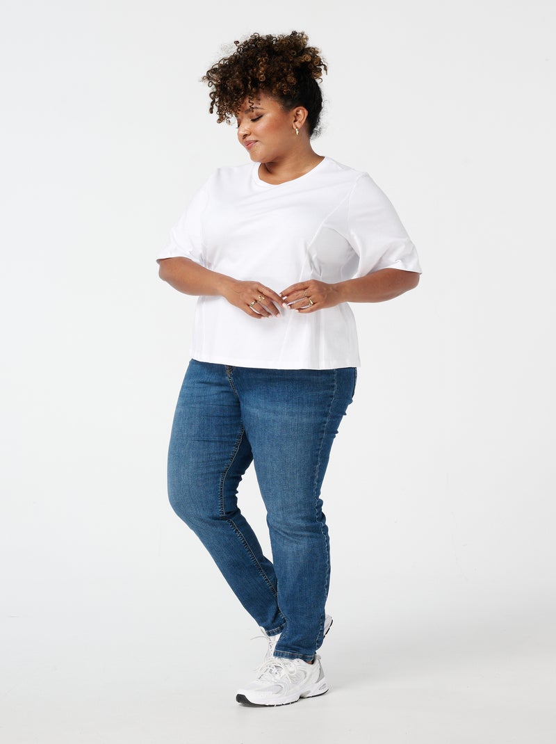 MS MODE Jean Jean skinny taille haute CHERRY Bleu roi - Kiabi