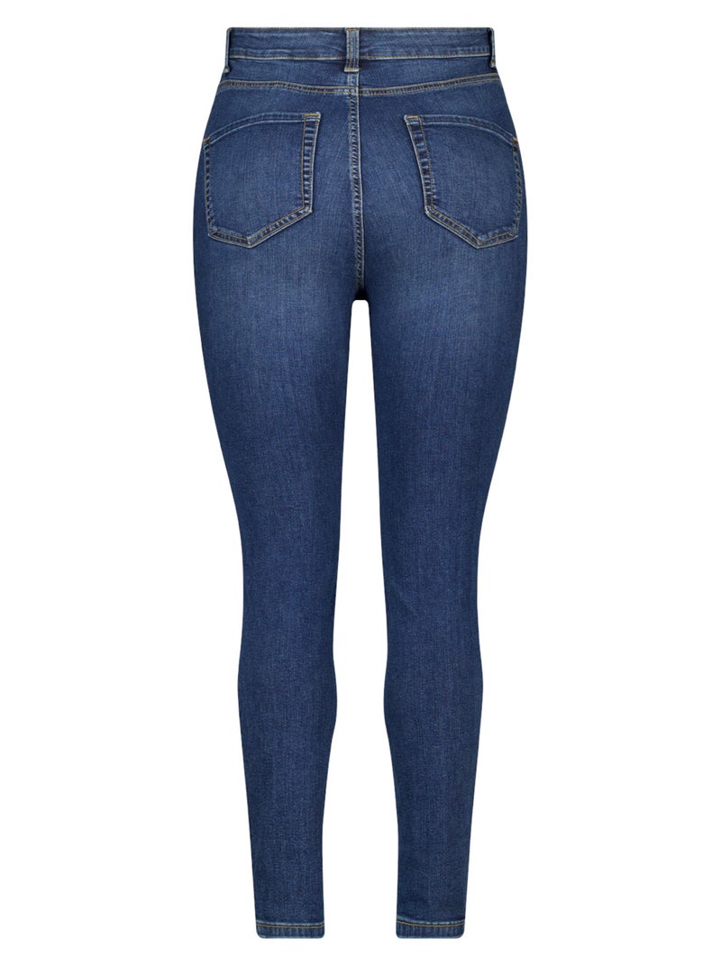 MS MODE Jean Jean skinny taille haute CHERRY Bleu roi - Kiabi