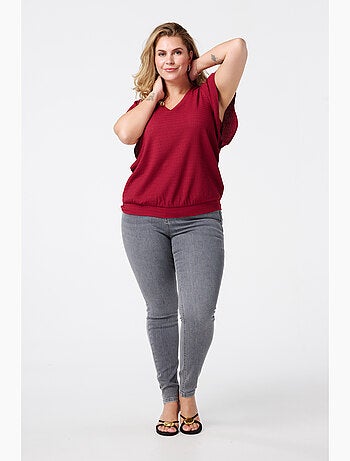 MS MODE Jean Jean skinny taille haute CHERRY