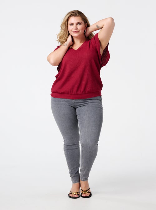 MS MODE Jean Jean skinny taille haute CHERRY - Kiabi