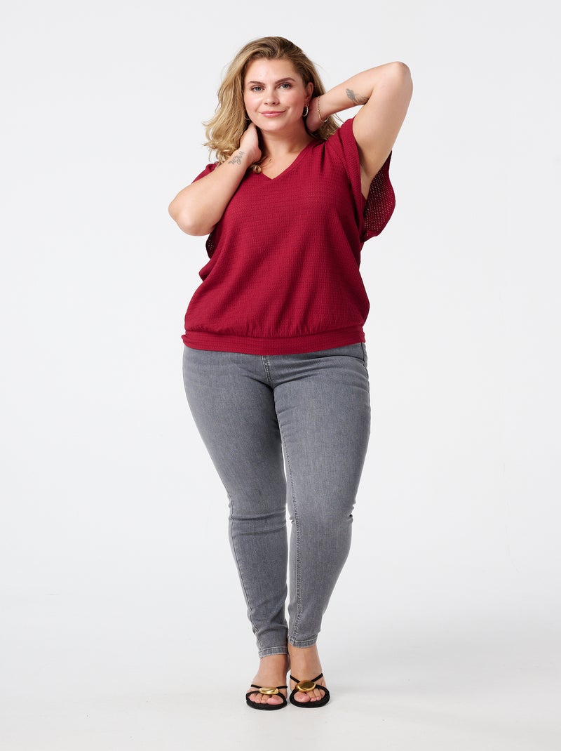 MS MODE Jean Jean skinny taille haute CHERRY Gris - Kiabi