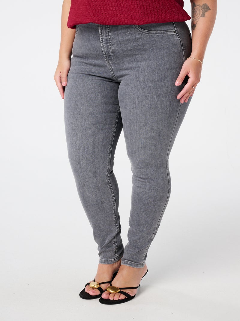 MS MODE Jean Jean skinny taille haute CHERRY Gris - Kiabi