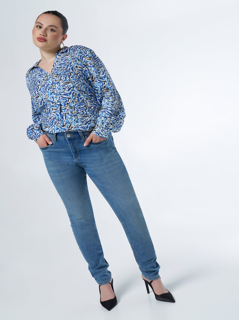 MS MODE Jean Jean slim avec extensible IRIS Bleu Bleu marine - Kiabi