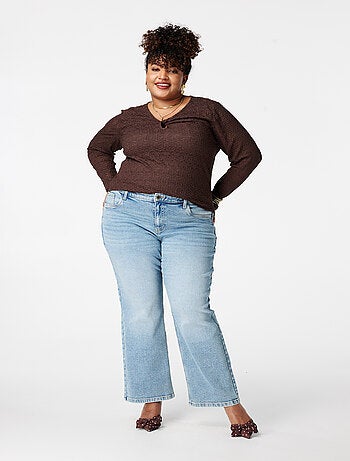 MS MODE Jean Jean straight leg à taille mi-haute