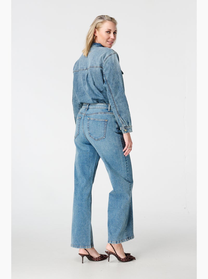 MS MODE Jean Jeans délavés à bords Bleu denim - Kiabi