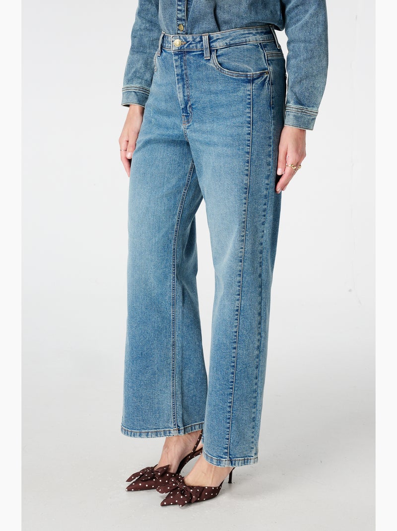 MS MODE Jean Jeans délavés à bords Bleu denim - Kiabi