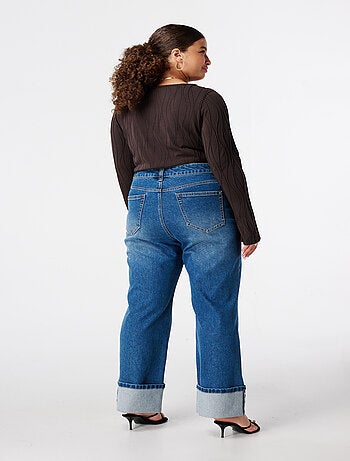MS MODE Jean Jeans larges à revers