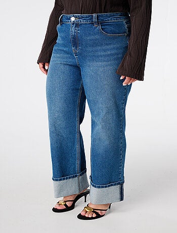 MS MODE Jean Jeans larges à revers