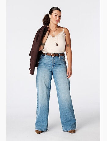 MS MODE Jean Jeans larges à taille haute
