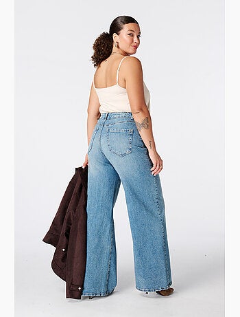 MS MODE Jean Jeans larges à taille haute