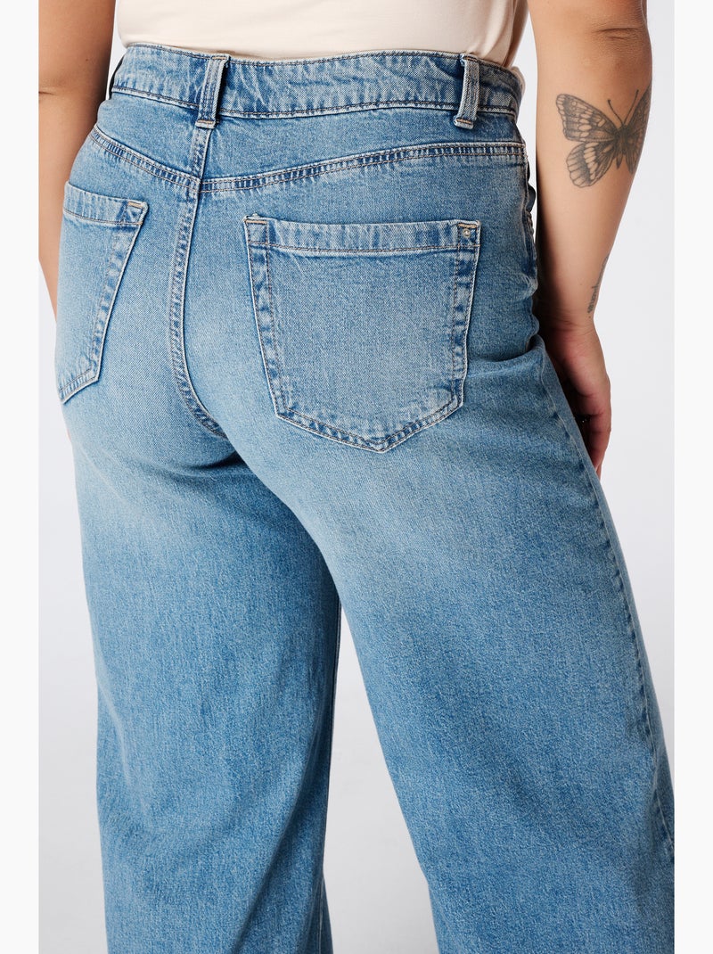 MS MODE Jean Jeans larges à taille haute Bleu denim - Kiabi