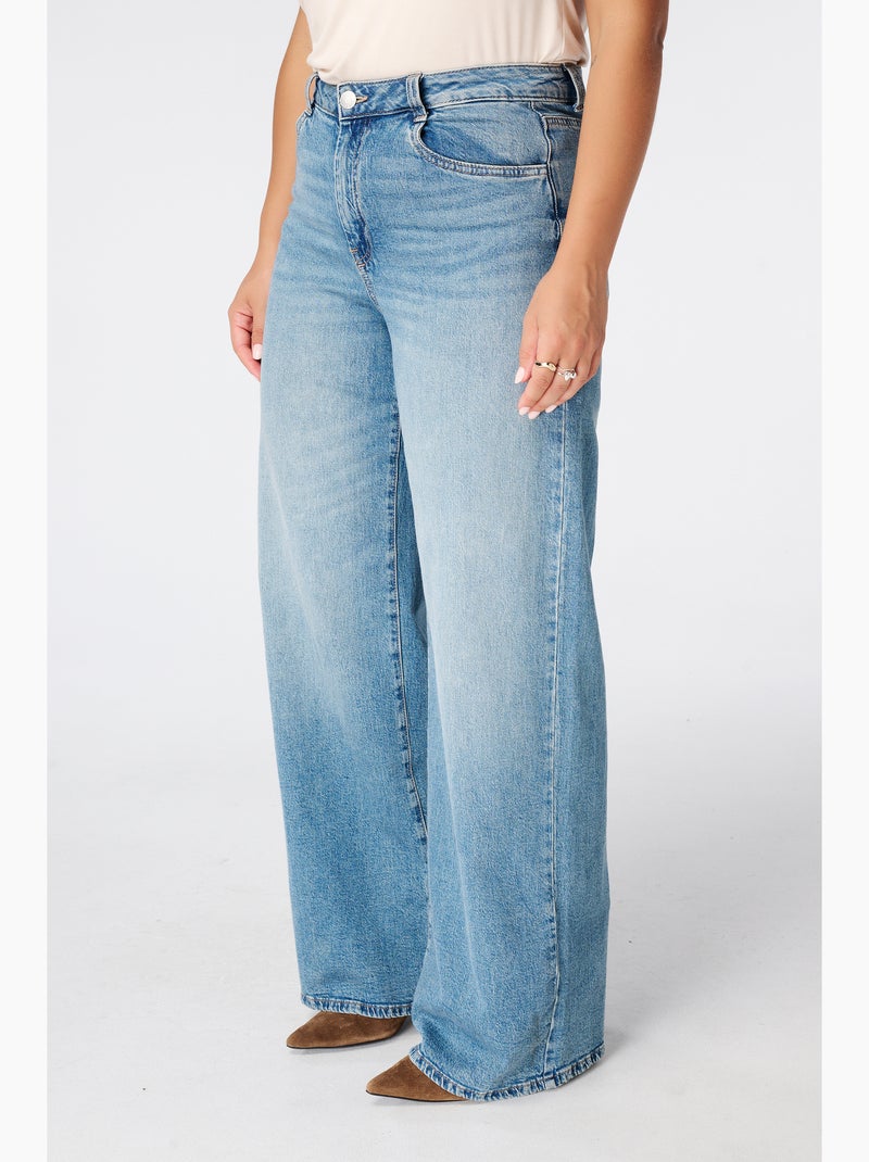 MS MODE Jean Jeans larges à taille haute Bleu denim - Kiabi