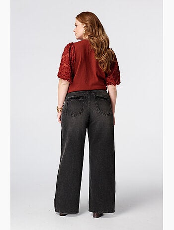 MS MODE Jean Jeans larges à taille haute