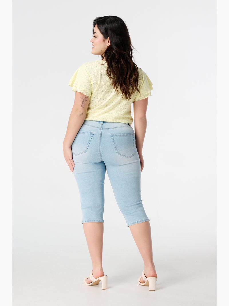 MS MODE Jean Pantacourt en jean Bleu denim - Kiabi