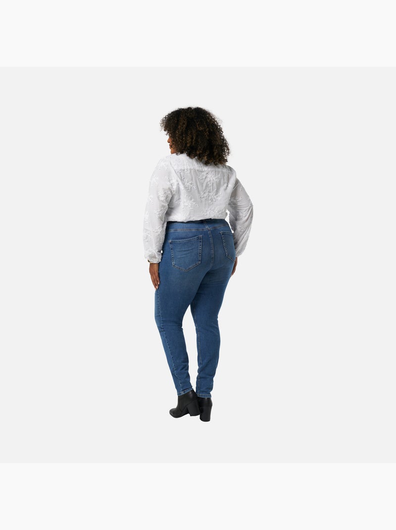 Ms mode jean skinny à taille haute cherry Bleu denim - Kiabi