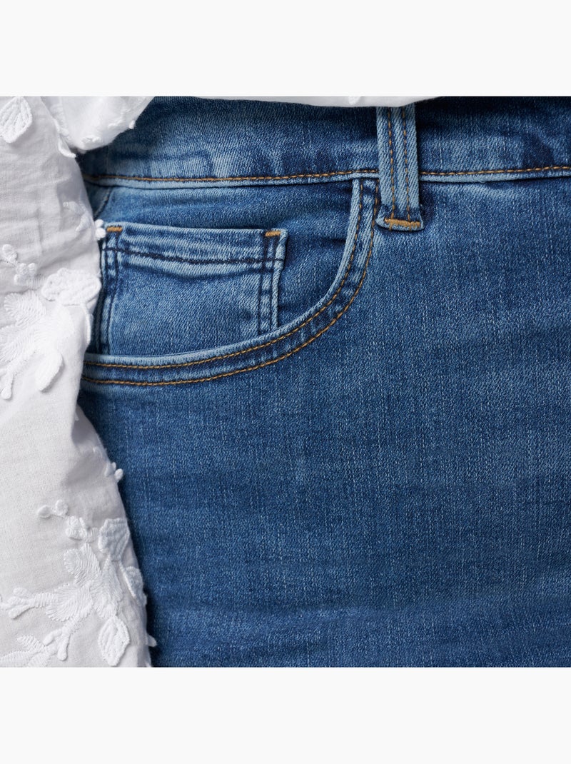 Ms mode jean skinny à taille haute cherry Bleu denim - Kiabi