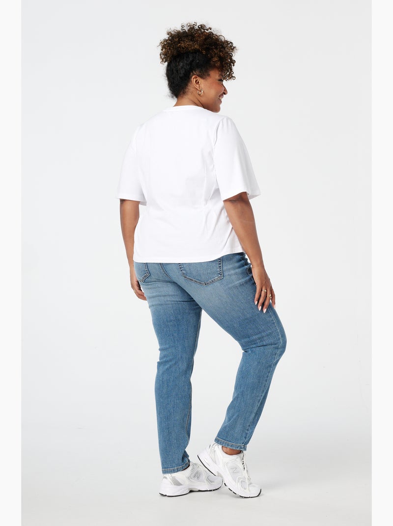 Ms mode jean skinny taille haute cherry Bleu denim - Kiabi