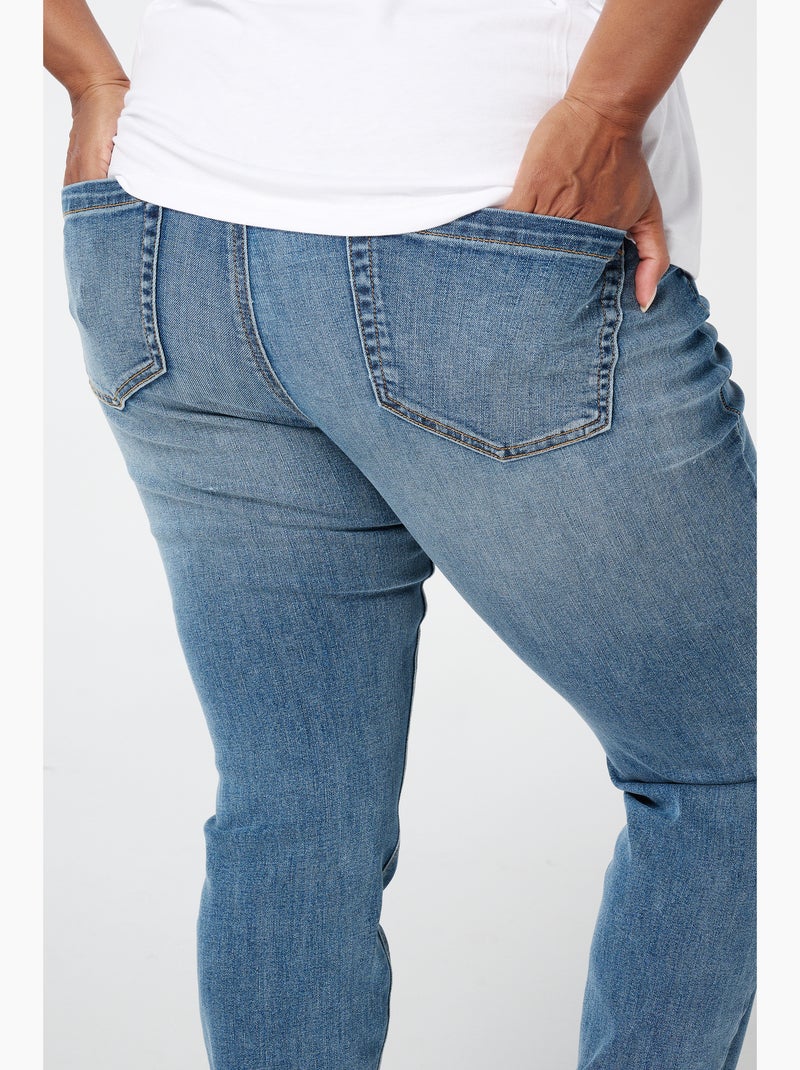 Ms mode jean skinny taille haute cherry Bleu denim - Kiabi