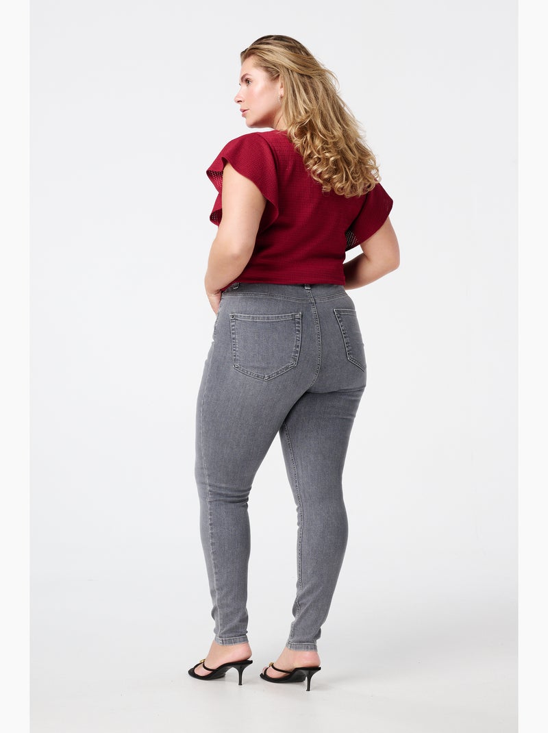 Ms mode jean skinny taille haute cherry Gris - Kiabi