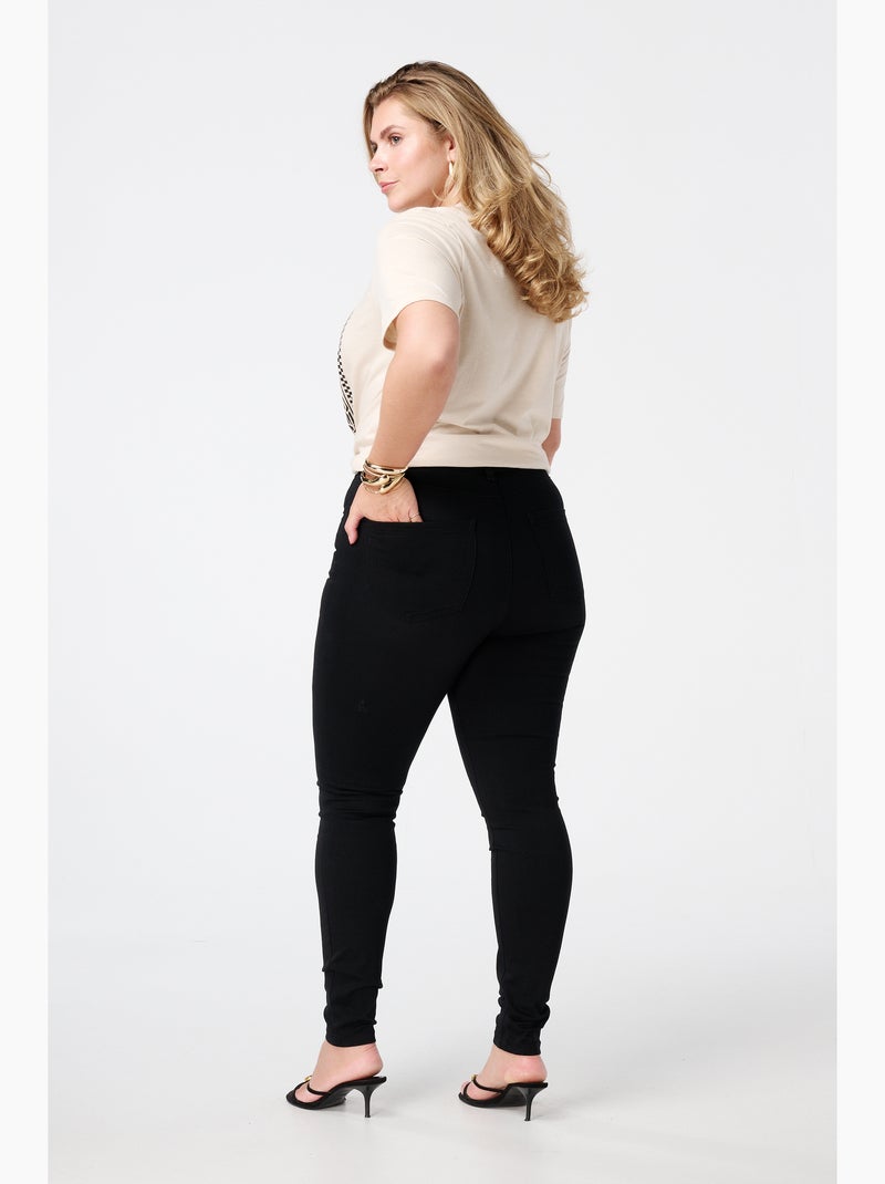 Ms mode jean skinny taille haute cherry Noir - Kiabi