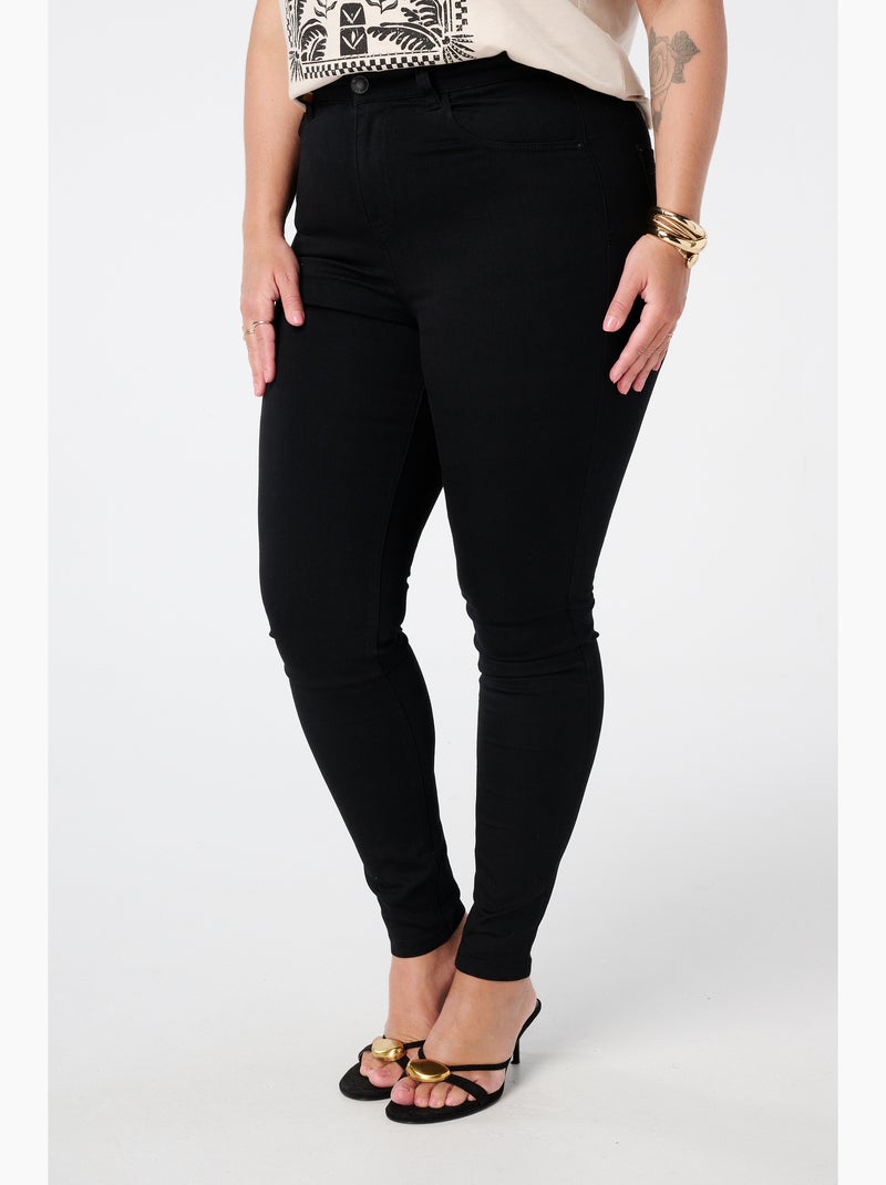 Ms mode jean skinny taille haute cherry Noir - Kiabi