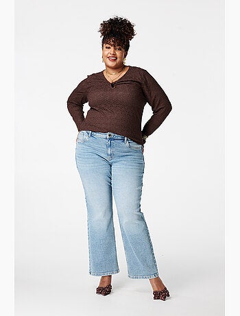 Ms mode jean straight leg à taille mi-haute