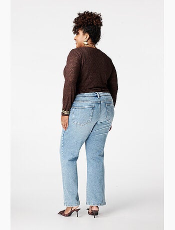 Ms mode jean straight leg à taille mi-haute