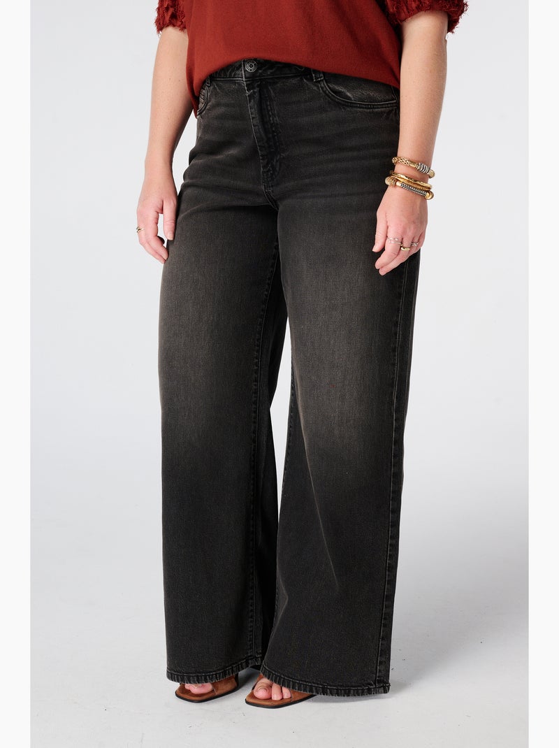 Ms mode jeans larges à taille haute Noir - Kiabi